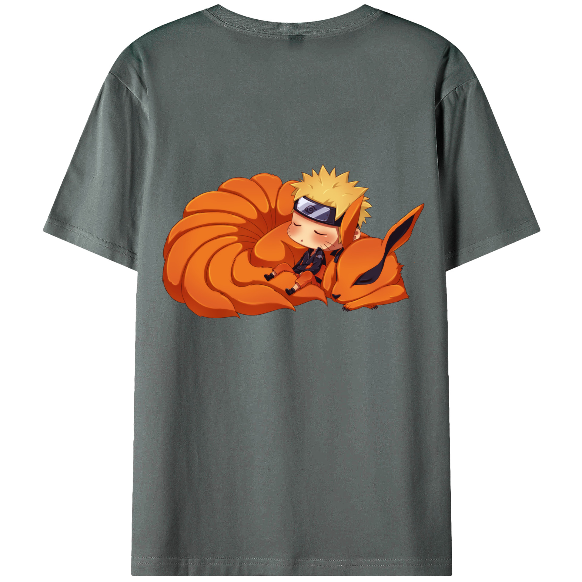 （画像用） NARUTO -ナルト- うずまき ナルト Uzumaki Naruto 綿100％ メンズ半袖Tシャツ（バックプリント） 通気性